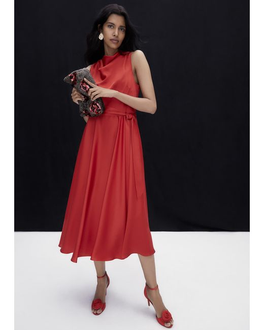 Phase Eight Red Jasleen Satin Dress