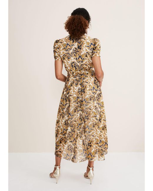 Phase Eight Natural Floriana Shimmer Dress