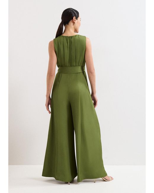 Phase Eight Green Petite Janine Wide Leg Jumpsuit
