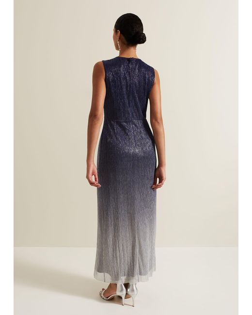 Phase Eight Blue 's Sara Metallic Jersey Maxi Dress