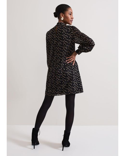 Phase Eight Black Mabel Dotty Swing Dress