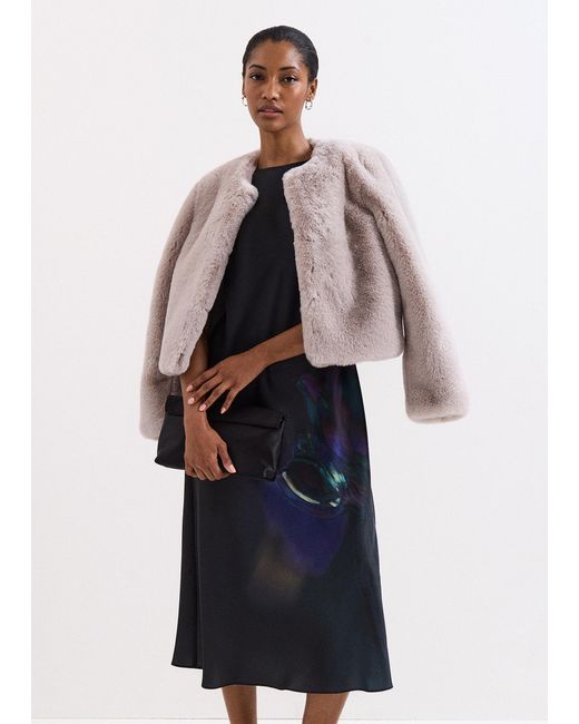 Phase Eight Natural Crystal Faux-Fur Coat