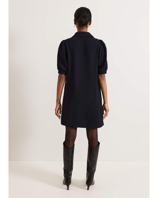 Phase Eight Black Claudia Button Swing Mini Dress