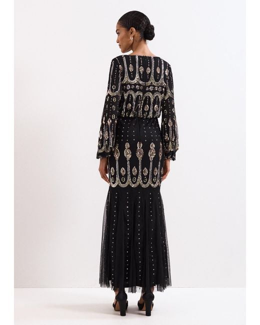Phase Eight Black Sasha Beaded Maxi Dress