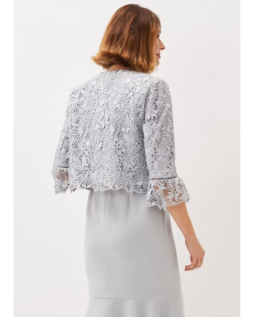 Phase Eight Gray Alisha Lace Jacket