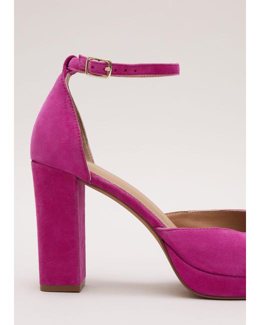 Phase Eight Pink 's Suede Platform Shoes