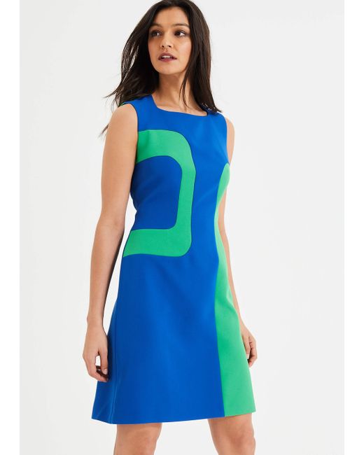 Phase Eight Blue Lucilla Colourblock Dress