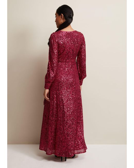 Phase Eight Red Petite Amily Sequin Maxi Dress