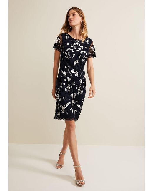 Phase Eight Blue 's Florisa Embroidered Dress