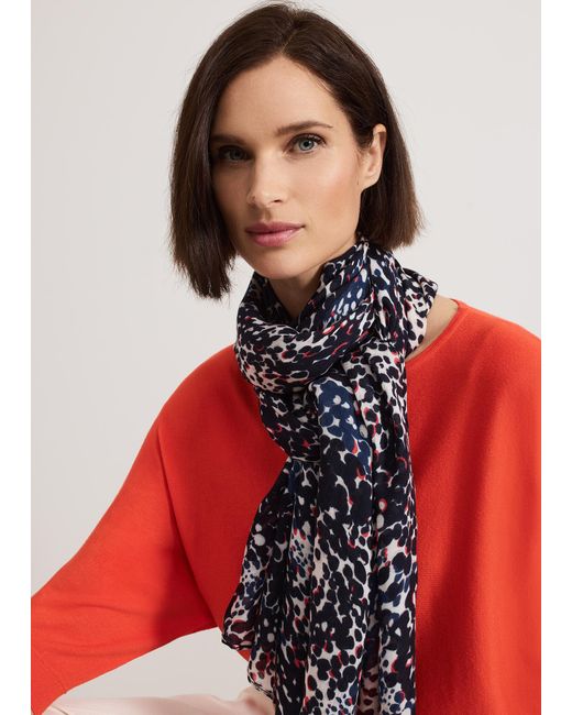 Phase Eight White Circle Print Scarf