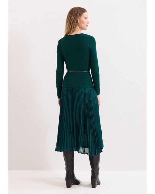 Phase Eight Green Petite Kai V Neck Plain Dress