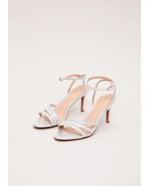 Phase Eight Natural Sparkle Heeled Sandals