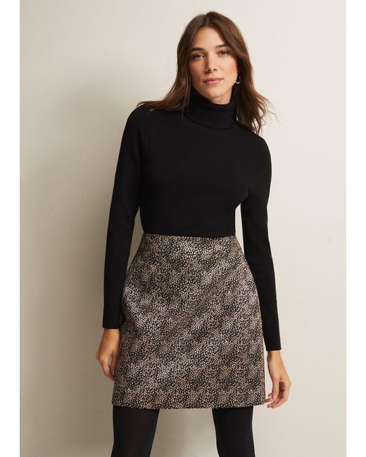 Phase Eight Natural 's Kilah Jacquard Mini Skirt