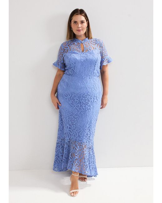 Phase Eight Blue Eadie Lace Maxi Dress
