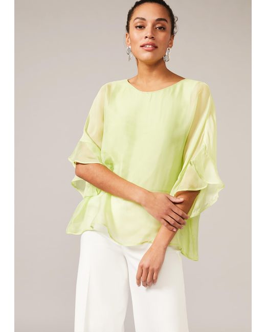 Phase Eight Yellow Palmermo Silk Blouse