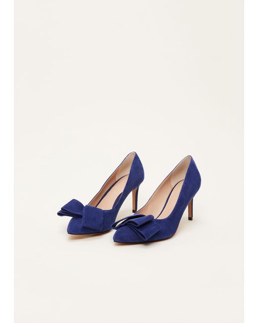 Phase Eight Blue 's Bow Front Court Shoe