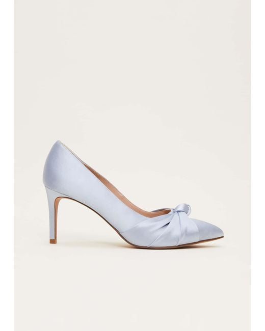 Phase Eight White 's Satin Knot Front Court Shoe