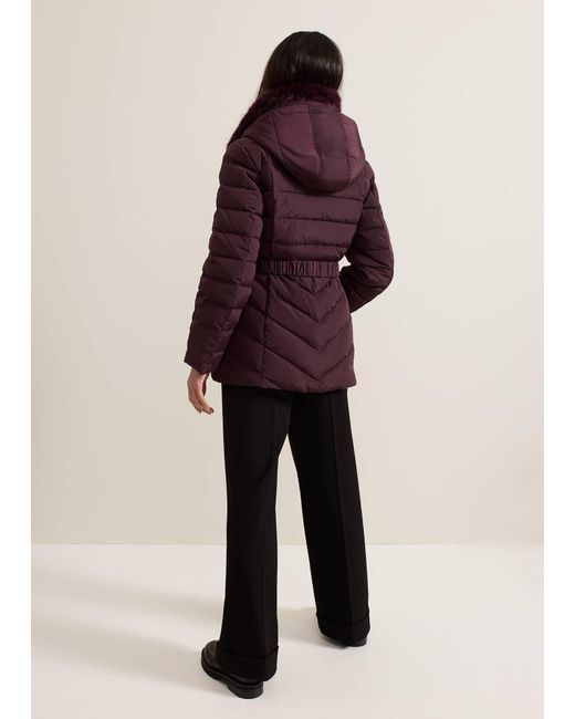Phase Eight Purple Bobbie Puffer Short Coat