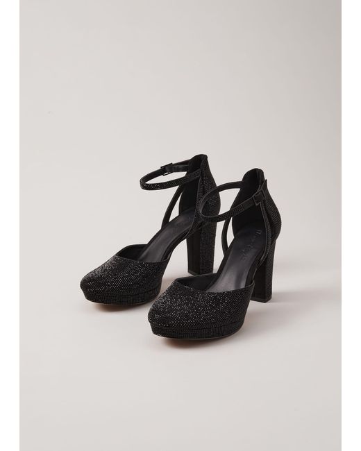 Phase Eight White Sparkly Platform Heels