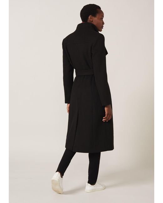 Phase Eight Black Thea Wool Trench Coat