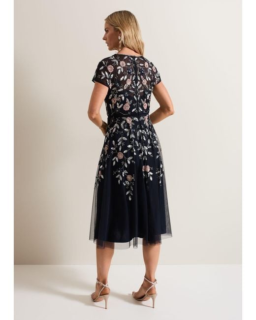 Phase Eight Multicolor Giana Floral Embellished Midi Dress
