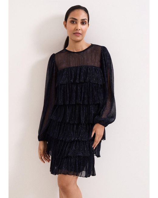 Phase Eight Blue Petite Nika Shimmer Dress