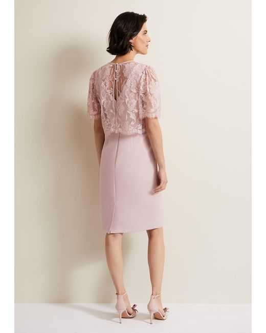 Phase Eight Pink 's Lynette Lace Double Layer Dress