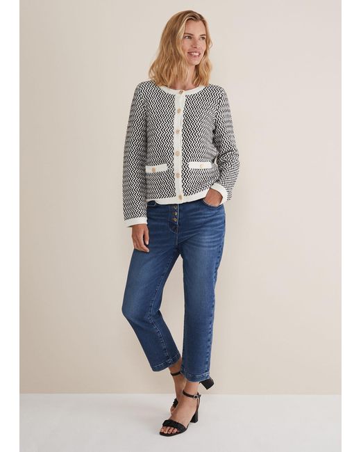 Phase Eight Gray 's Cove Ribbed Cropped Jacket