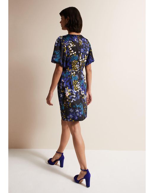 Phase Eight Blue Lanna Floral Mini Dress