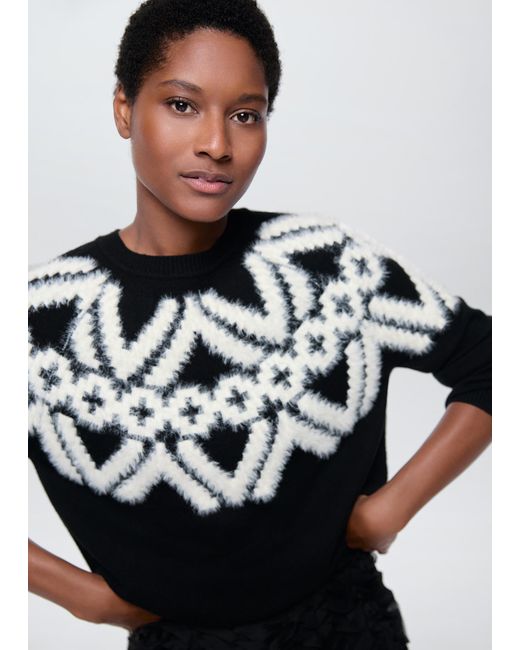 Phase Eight Black Karla Fair Isle Jumper