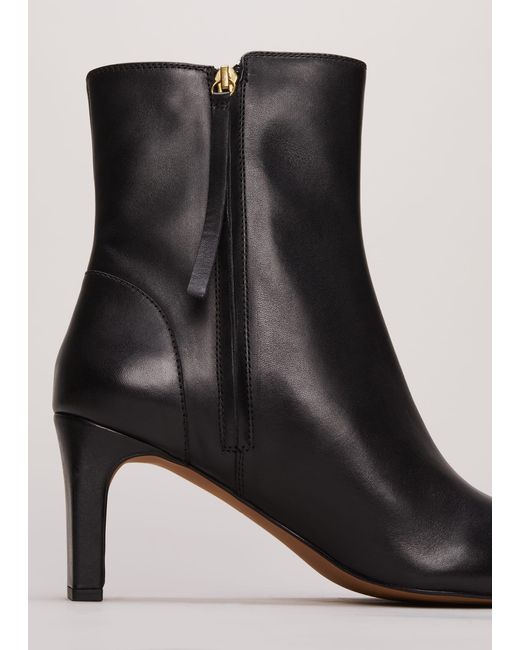 Phase Eight 's Black Leather Ankle Boots