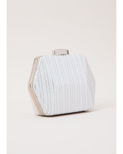 Phase Eight White Sparkle Clutch Bag