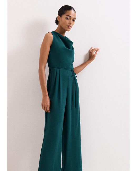 Phase Eight Green Monique Cowl Neck Jumpsuit