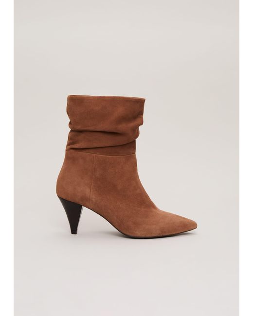 Phase Eight Brown Suede Cone Heel Western Boot