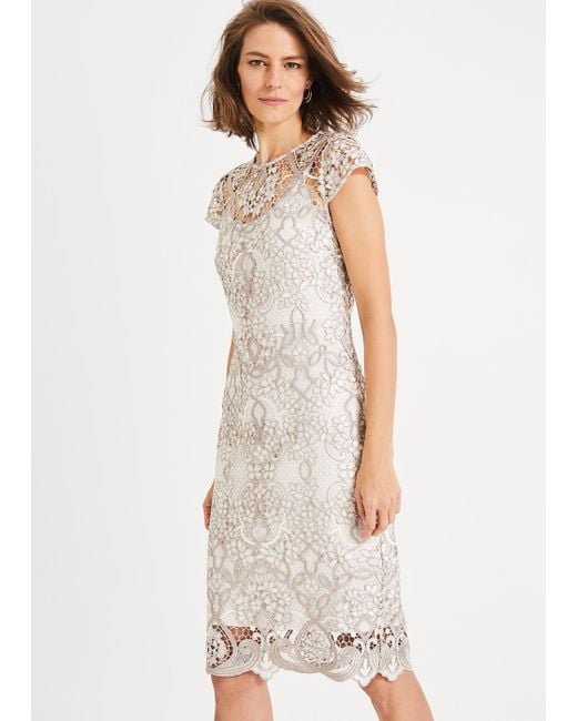 phase eight angela lace dress green