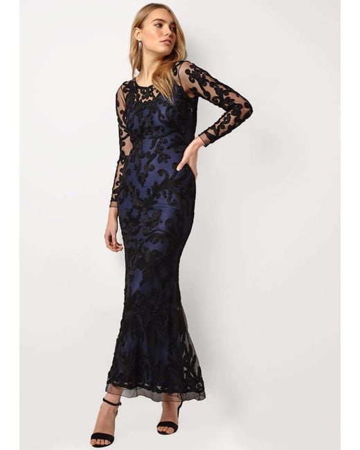Phase Eight Black Contessa Tapework Sequin Maxi Dress
