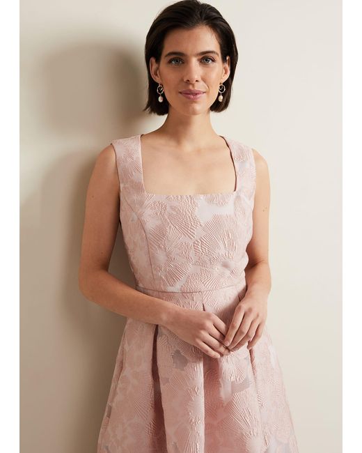 Phase Eight Pink 's Jacesta Jacquard Fit And Flare Dress