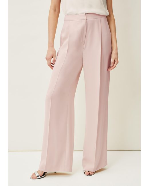 Phase Eight Pink Cadie Wide Leg Suit Trousers