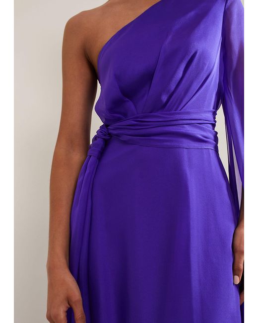 Phase Eight Purple 's Darby Silk One Shoulder Maxi Dress