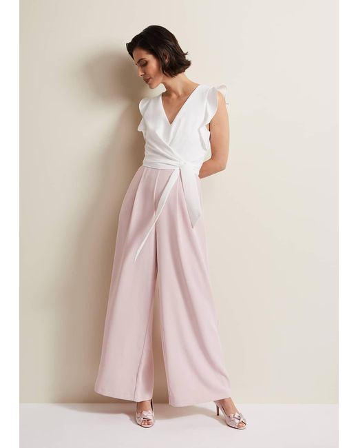 Phase Eight Pink Ayla Ruffle Jumpsuit