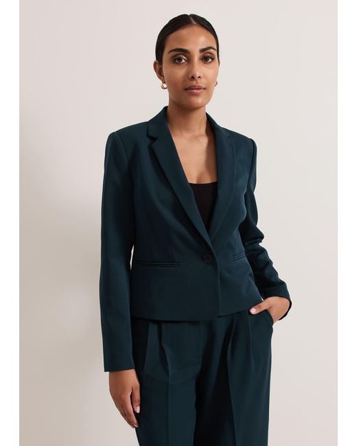 Phase Eight Blue Petite Arabella Crop Blazer