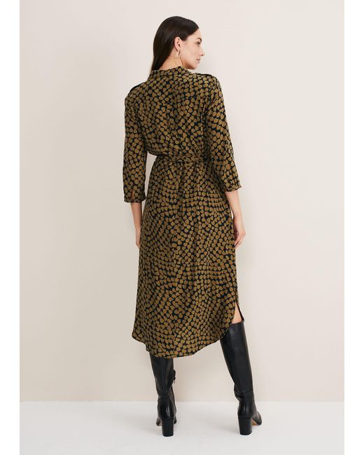 Phase Eight Natural Kesia Hearts Print Swing Dress