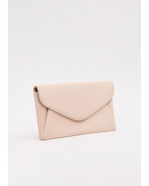 Phase Eight Natural Suede Clutch Bag