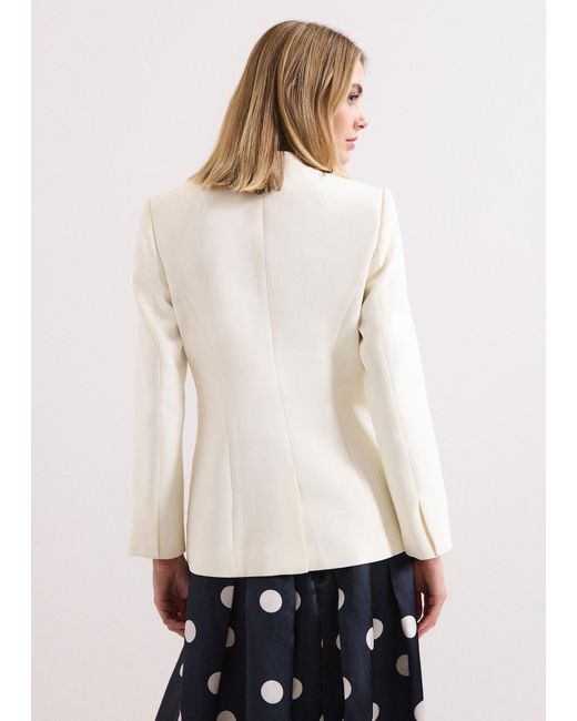Phase Eight White Tomison Twill Blazer