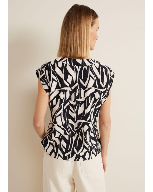 Phase Eight Natural 's Celyn Notch Printed Blouse
