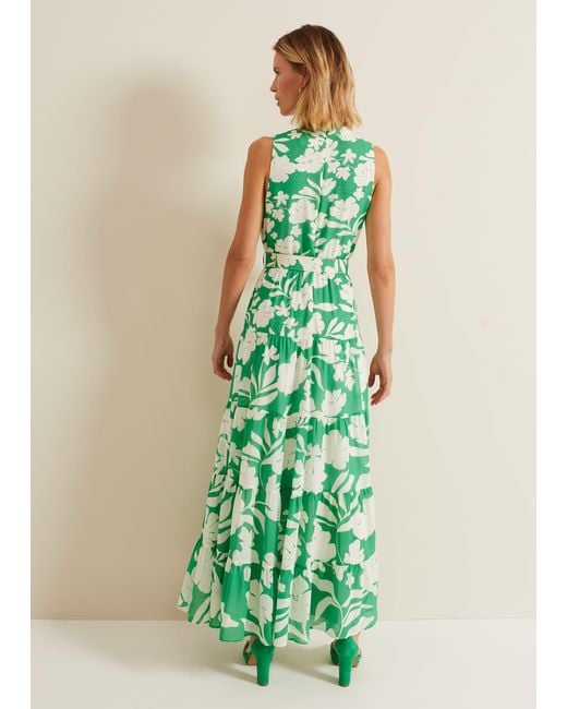Phase Eight Green Kara Print Maxi Dress