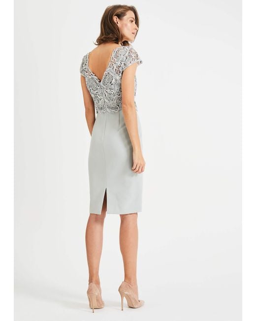 Phase Eight White Ellise Lace Bodice Dress