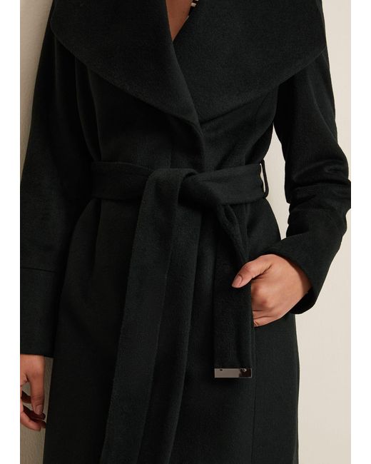 Phase Eight Black 's Petite Nicci Dark Green Wool Smart Coat