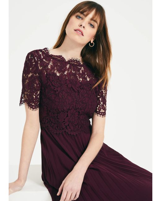 elisabetta lace pleated dress