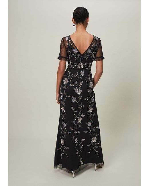 Phase Eight Black Sierra Sequin Floral Dress